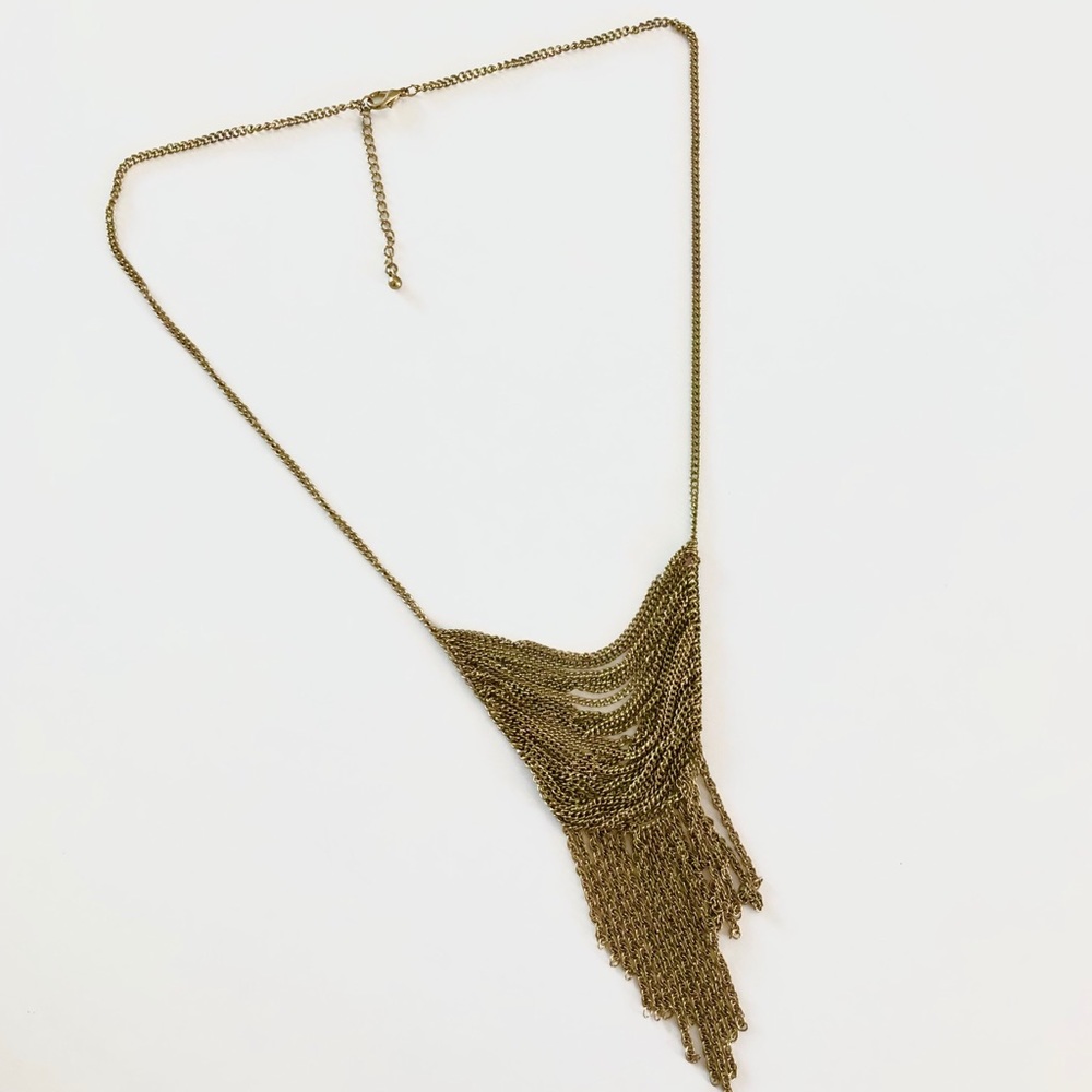 NWOT - Multi chain tassel necklace in bronze / soft gold from Anthro